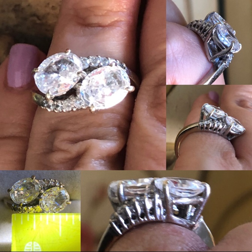 14K White Gold Vintage Bypass Ring 7 Grams